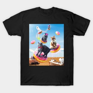 Cat Donut - Cats Riding Donuts T-Shirt